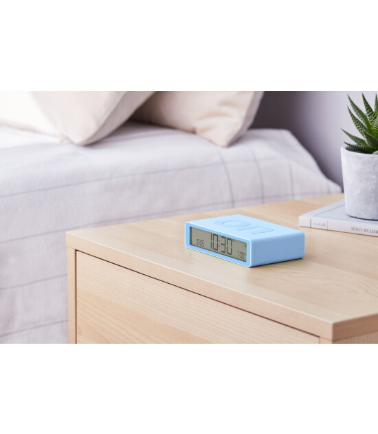 Lexon Flip Klasik Şarj Edilebilir Alarm Saat A&ccedil;ık Mavi