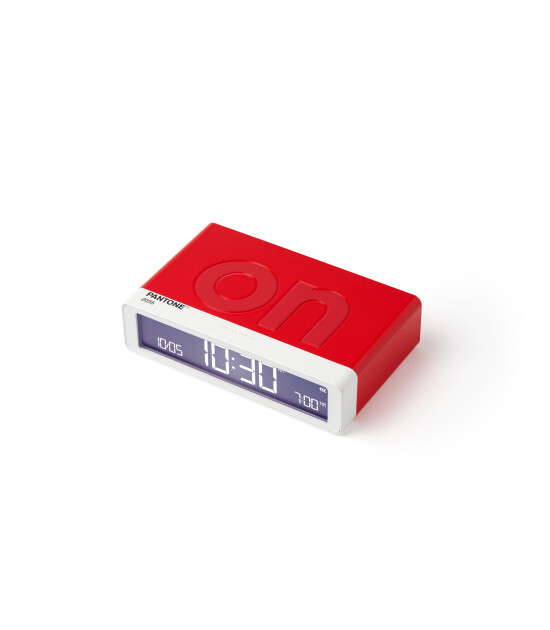 Lexon x Pantone Flip Klasik Şarj Edilebilir Alarm Saat Kırmızı