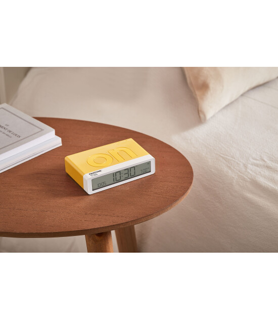 Lexon x Pantone Flip Klasik Şarj Edilebilir Alarm Saat Sarı