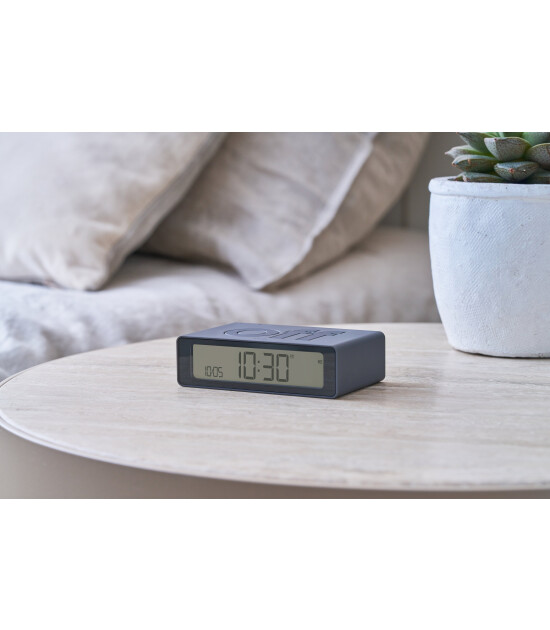 Lexon Flip Mini Şarj Edilebilir Alarm Saat // Koyu Gri