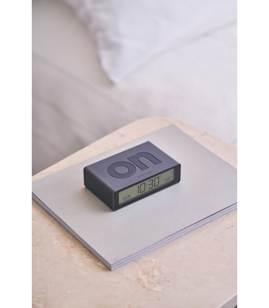 Lexon Flip Mini Şarj Edilebilir Alarm Saat // Koyu Gri