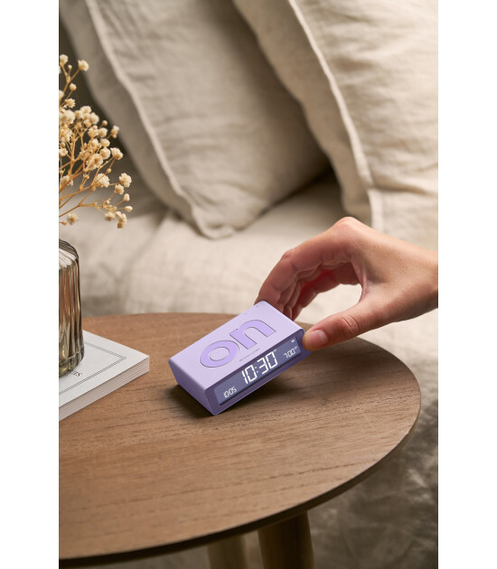 Lexon Flip Mini Şarj Edilebilir Alarm Saat Lila