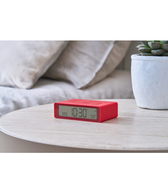 Lexon Flip Mini Şarj Edilebilir Alarm Saat // A&ccedil;ık Kırmızı