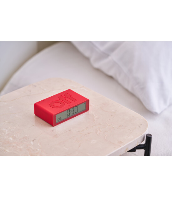 Lexon Flip Mini Şarj Edilebilir Alarm Saat // A&ccedil;ık Kırmızı