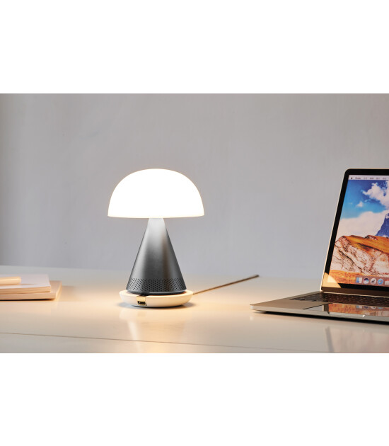 Lexon Mina L Led Lamba ve Bluetooth Hoparlör // Metalik Gri