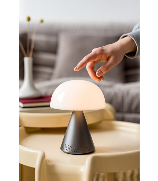 Lexon Mina L Led Lamba ve Bluetooth Hoparlör // Metalik Gri