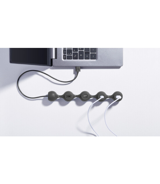 Lexon Peas Hub 2 Usb &Ccedil;oğaltıcı // Koyu Gri