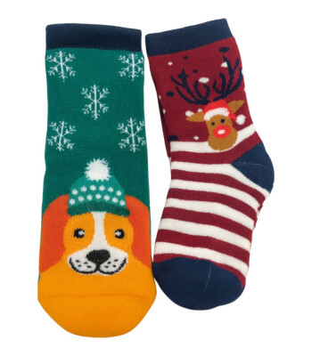 Lille Trove Christmas Çorap Seti // Green Dog