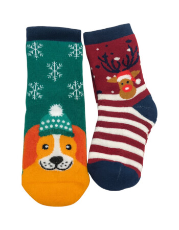 Lille Trove Christmas Çorap Seti // Green Dog