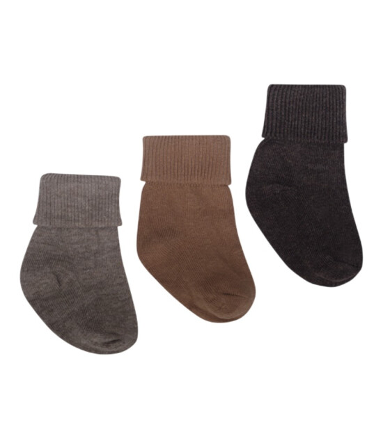 Lille Trove Yenidoğan &Ccedil;orap Seti // Kahverengi