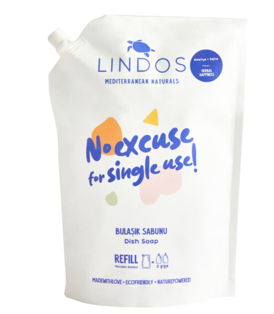 Lindos Bulaşık Sabunu REFILL (1200 ml) // Biberiye & Defne