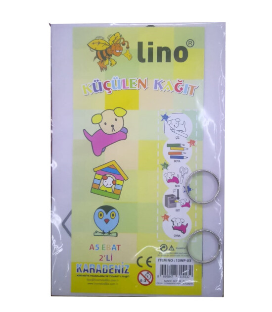 Li̇no LİNO KÜÇÜLEN KAĞIT 2Lİ ANAHTARLIKLI (A5)