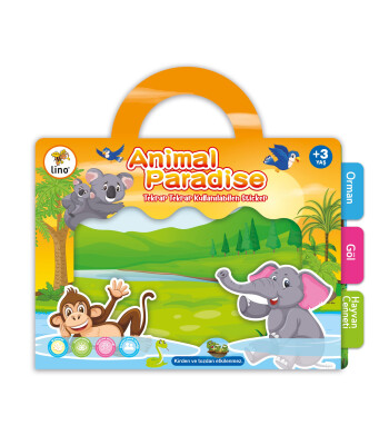 Lino Reusable Tak &Ccedil;ıkar Sticker Kitabı // Animal Paradise