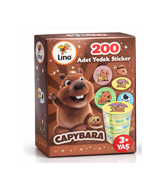 Li̇no 200 ADET YEDEK STİCKER CAPYBARA