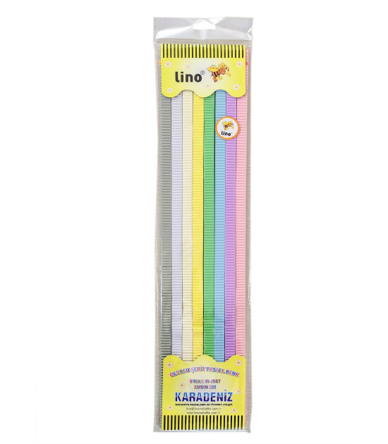 Li̇no LİNO OLUKLU ŞERİT PASTEL RENK 8 RENK 40LI (13X500 mm.)