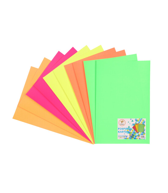 Li̇no LİNO FOSFORLU KARTON 5 RENK 10LU (20X30 cm.)