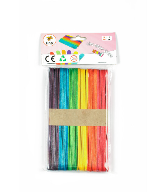 Li̇no LİNO AHŞAP ÇUBUK RENKLİ 15 CM. 50Lİ