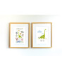 Little Forest Animals Dinosaur Family (Natural Çerçeve)