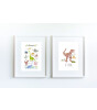 Little Forest Animals Dinosaur Family (Beyaz Çerçeve)