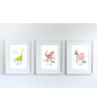 Little Forest Animals Stand Tall Dinosaur (Beyaz Çerçeve)