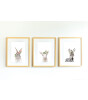 Little Forest Animals Tacho with Flower (Natural Çerçeve)
