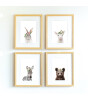 Little Forest Animals Woolly with Flower (Natural Çerçeve)