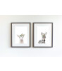 Little Forest Animals Tacho with Flower (Gri Çerçeve)
