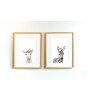Little Forest Animals Tacho with Flower (Natural Çerçeve)