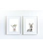 Little Forest Animals Woolly with Flower (Beyaz Çerçeve)