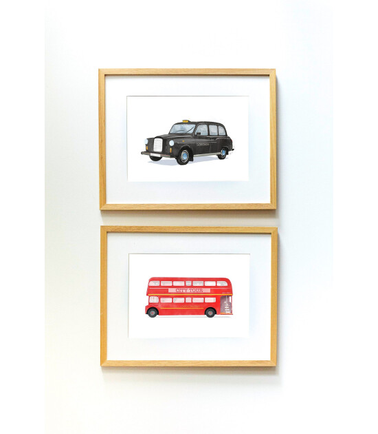 Little Forest Animals London Taxi (Natural Çerçeve)