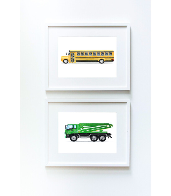 Little Forest Animals Cement Pump Truck (Beyaz Çerçeve)