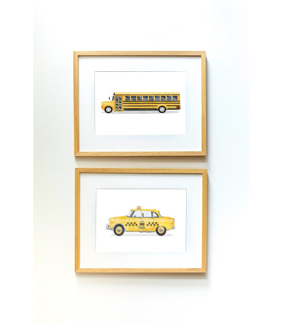 Little Forest Animals School Bus (Natural Çerçeve)