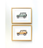 Little Forest Animals Orange Land Rover Defender (Natural Çerçeve)