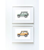 Little Forest Animals Orange Land Rover Defender (Beyaz Çerçeve)