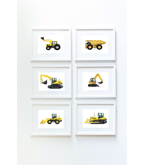 Little Forest Animals Backhoe Loader (Beyaz Çerçeve)