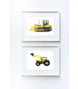 Little Forest Animals Bulldozer (Gri Çerçeve)