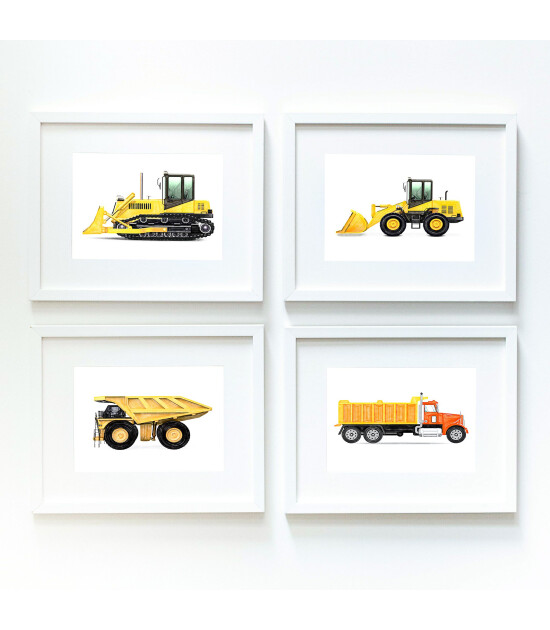 Little Forest Animals Bulldozer (Beyaz Çerçeve)