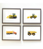 Little Forest Animals Bulldozer (Gri Çerçeve)