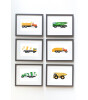 Little Forest Animals Yellow Garbage Truck (Gri Çerçeve)