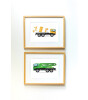 Little Forest Animals Yellow Cement Mixer Truck (Natural Çerçeve)