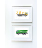 Little Forest Animals Yellow Cement Mixer Truck (Beyaz Çerçeve)