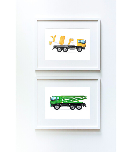 Little Forest Animals Cement Pump Truck (Beyaz Çerçeve)