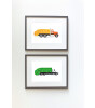 Little Forest Animals Yellow Garbage Truck (Gri Çerçeve)