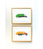 Little Forest Animals Yellow Garbage Truck (Natural Çerçeve)