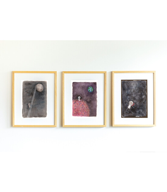 Little Forest Animals Looking to the World (Natural Çerçeve)