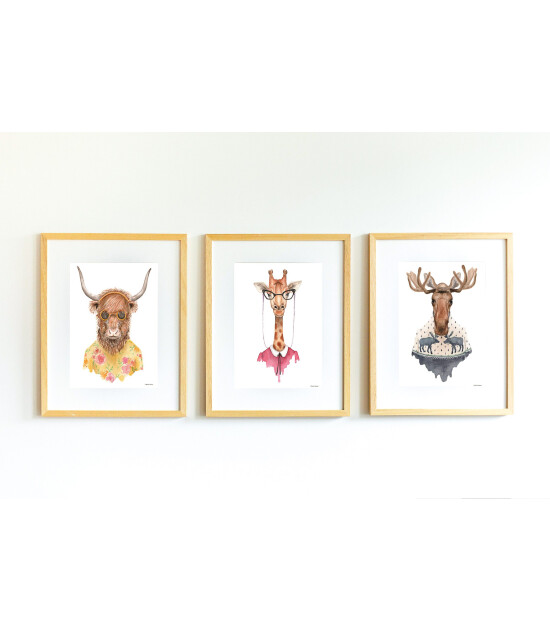Little Forest Animals Caribou with Sweater (Natural Çerçeve)