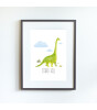 Little Forest Animals Stand Tall Dinosaur (Gri Çerçeve)