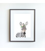 Little Forest Animals Tacho with Flower (Gri Çerçeve)