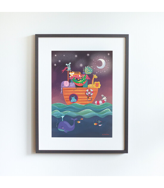 Little Forest Animals Noahs Ark (Gri Çerçeve)