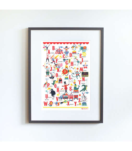 Little Forest Animals Circus Alphabet (Gri Çerçeve)